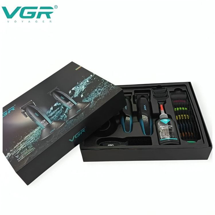 طقم قص الشعر في جي ار 2 في 1 ، تركواز واسود - V-889 S2
