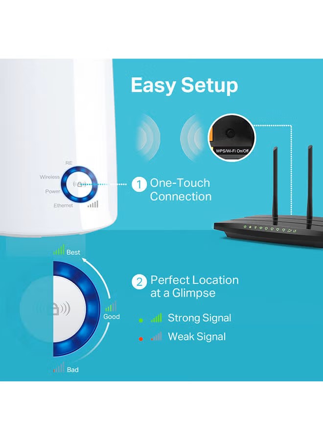 Tp-Link Wifi Extender , White - TL-WA850RE