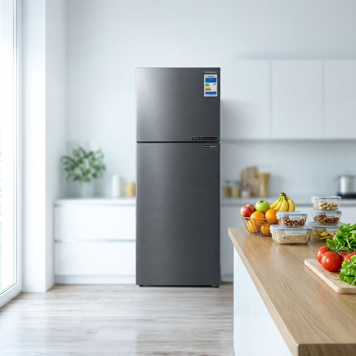 Fresh NoFrost Top Freezer Refrigerator , 471 Liter Inverter Motor , Stainless Steel - FNTLS580MIWGFLD