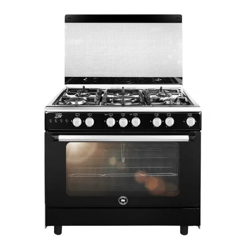 Unionaire Gas Cooker , 5 Burners , Black Silver - C69SSB-AC-443-IFSO-A-STEEL