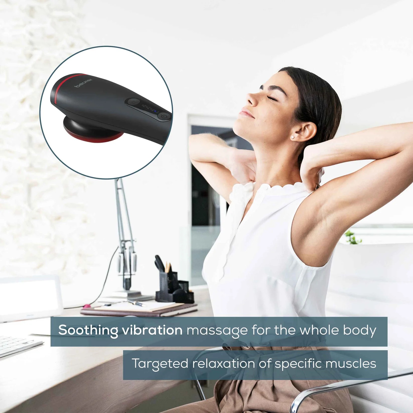 Beurer Electric Massager with Heat Function , Black Red - MG 24