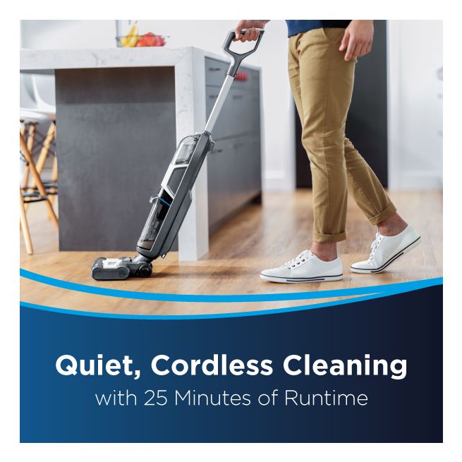 Bissell CrossWave HF3 Wet and Dry Stick Vacuum Cleaner , 220 Watt , White Grey - 3598E