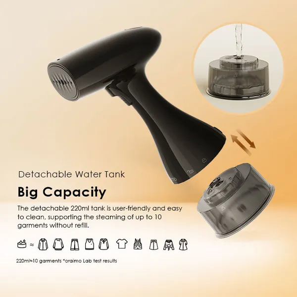 Oraimo Electric Smart Handheld Steam Iron , 1500 Watt Black - OHI-201A