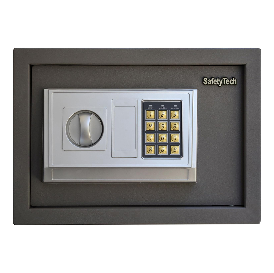 Safety Tech Digital Electronic with Key Lock Safe Box ,25 Liter ,Gray - GN25 EIA 611