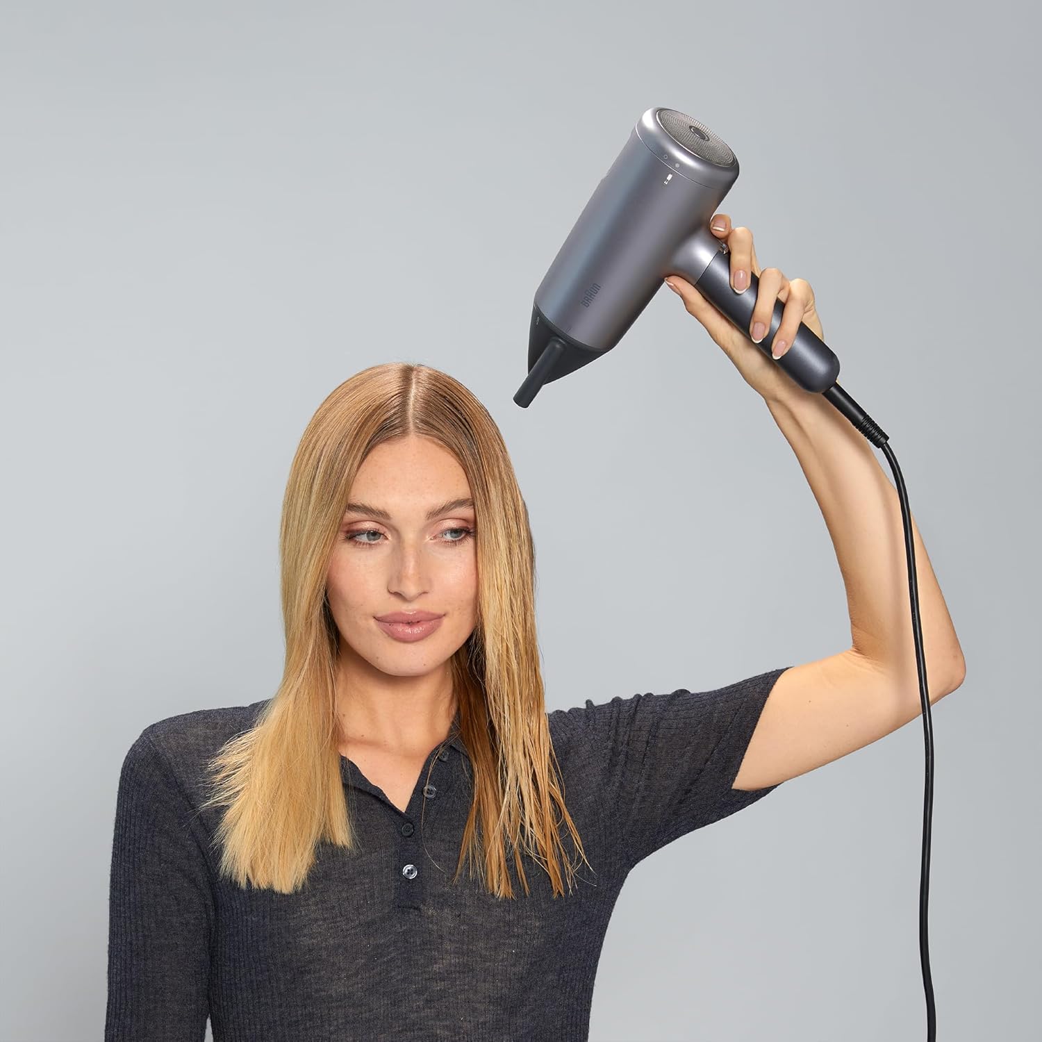 Braun HD 4.3 Hair Dryer 2200 Watt , Black Silver - BRHD435SDE