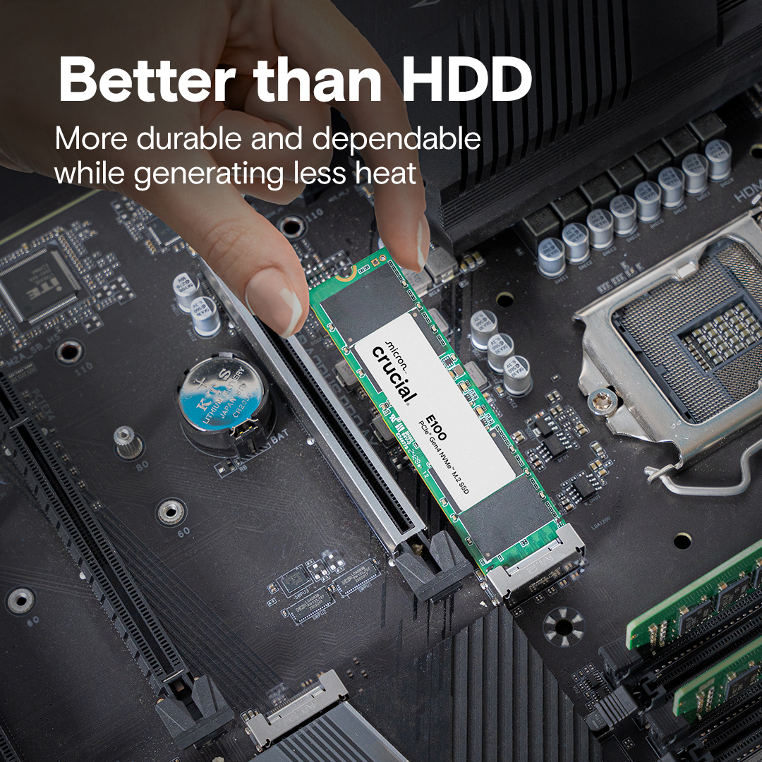 Crucial E100 Internal SSD , 1 Terabyte M.2 2280 - CT1000E100SSD8