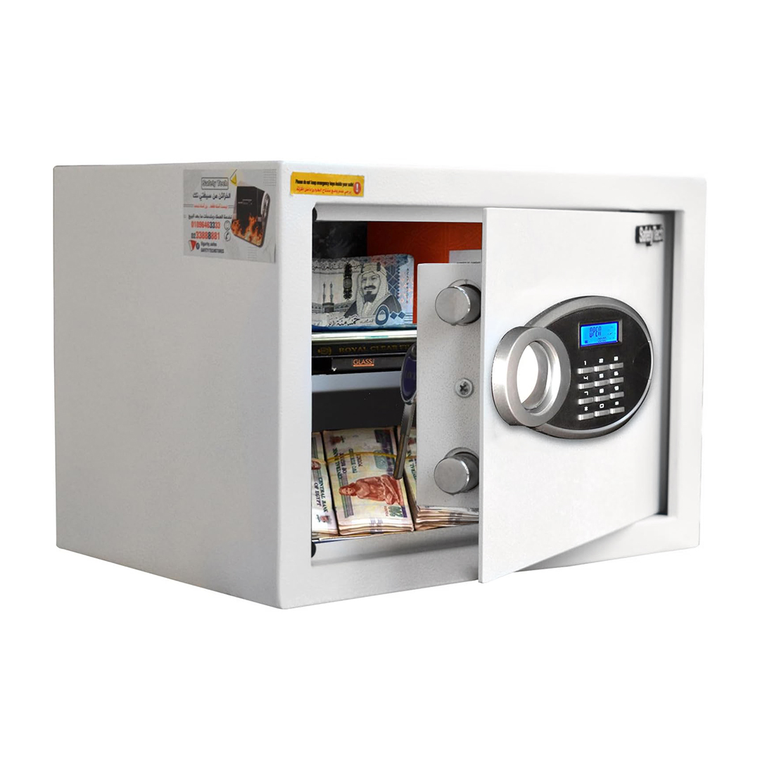 Safety Tech Digital Electronic with Key Lock Safe Box ,25 Liter ,White - GN 25 EUD 613