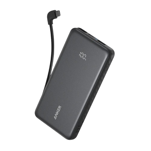 Anker Zolo Wired Power Bank with Built-in Cable , 20000 mAh 2 Ports , Black , A110DH11