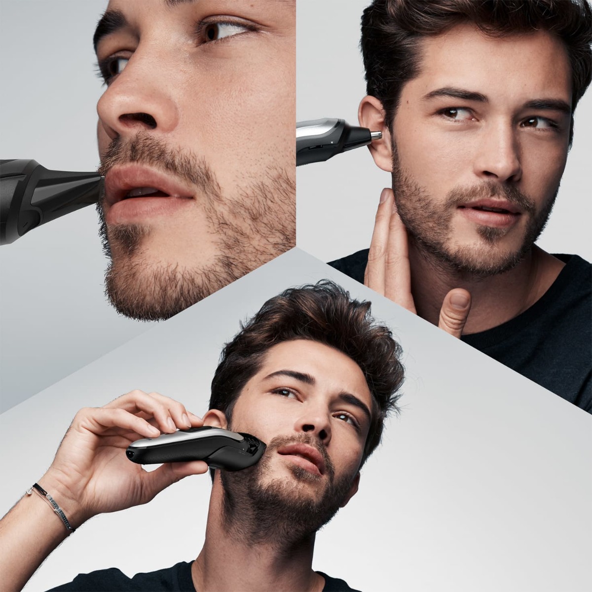 Braun Hair Trimmer with Attachments , with Gillette Fusion5 ProGlide Razor , Black Grey - MGK7221