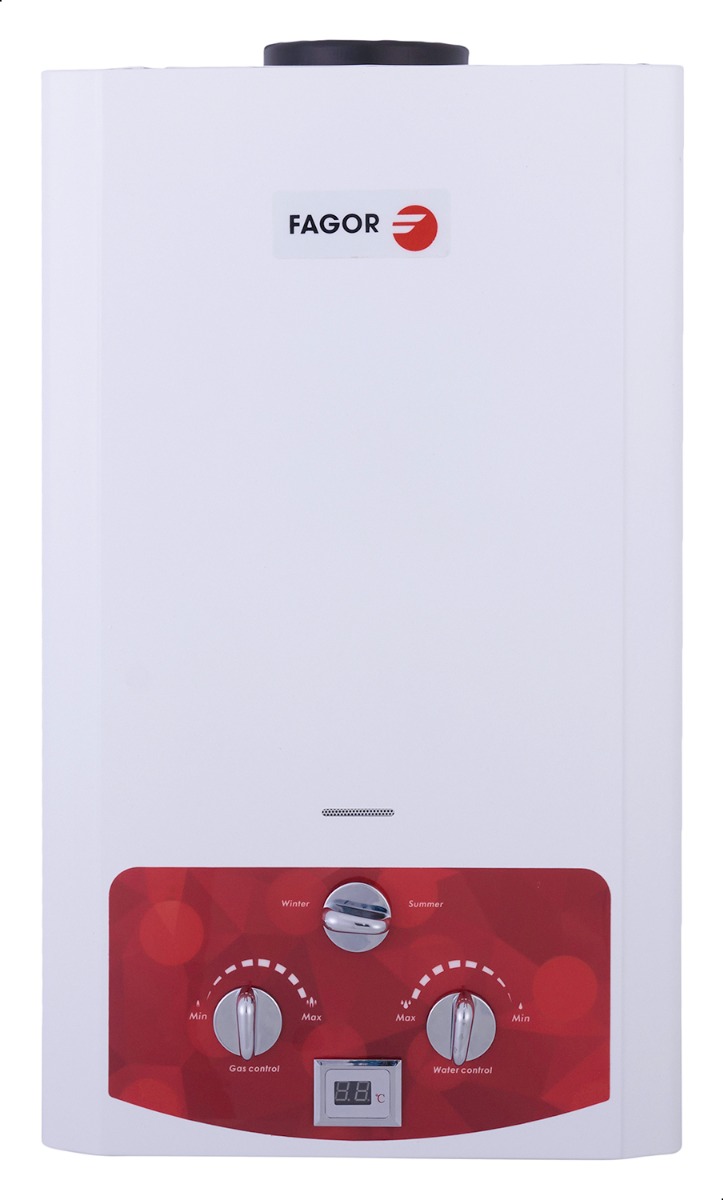 Fagor Digital Gas Water Heater , 10 Liter White - FMH10NGW