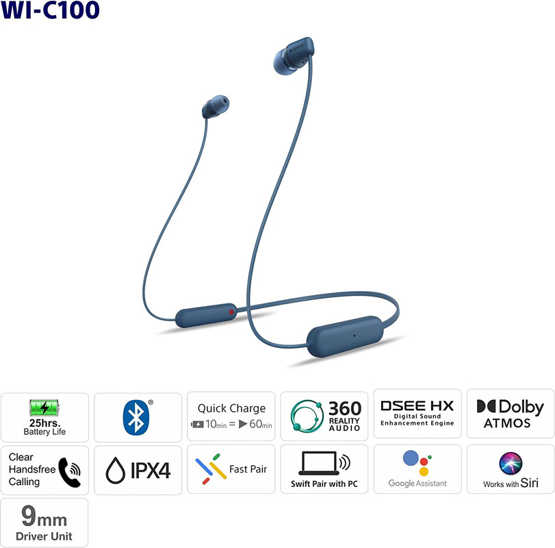 Sony C100 Earphones , Blue