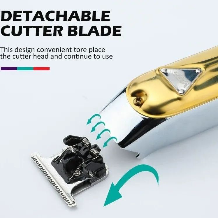 VGR Rechargeable Hair Clipper with Attachments , Silver Gold - V-967