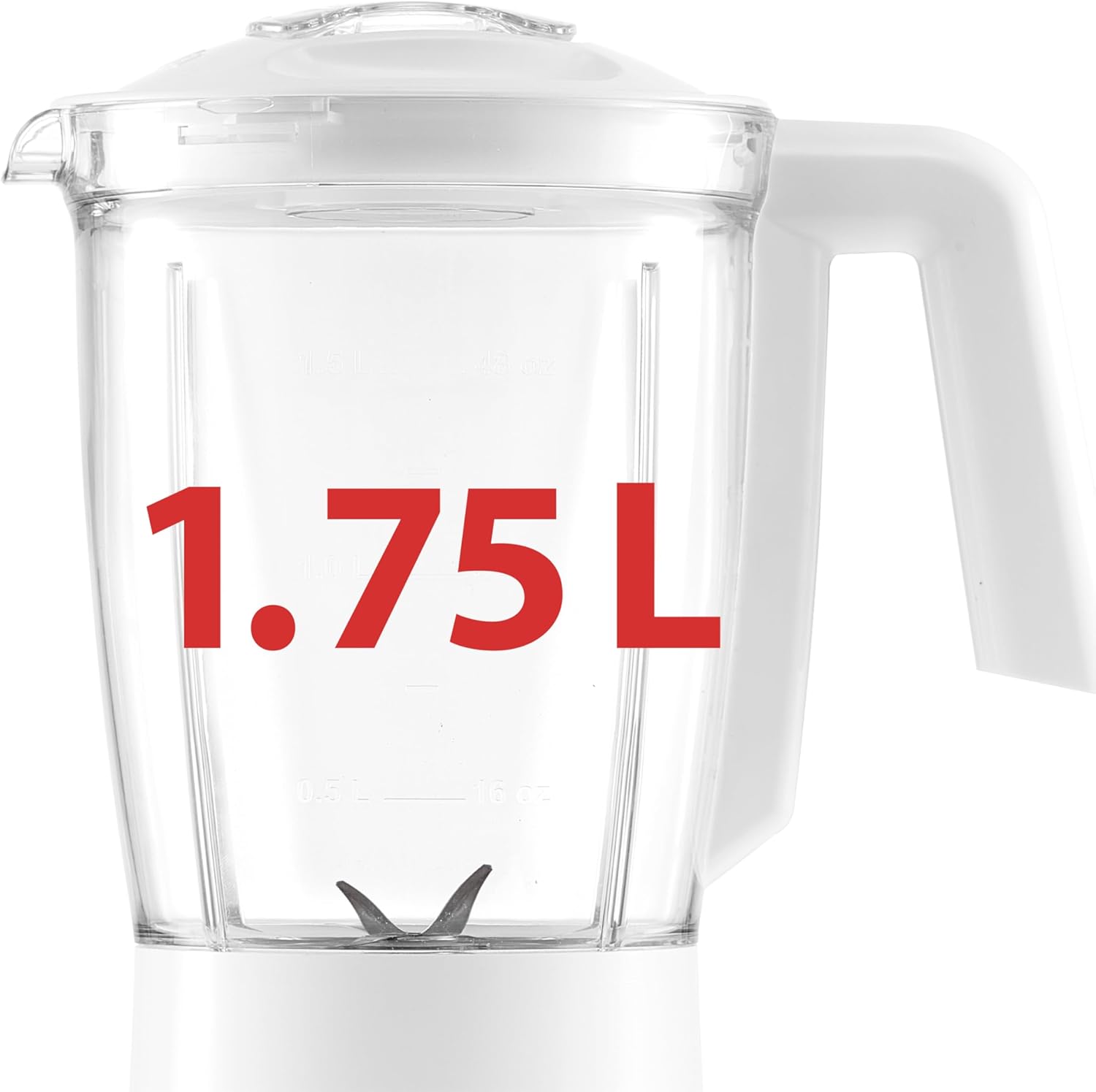 Mienta Quick Mix Countertop Blender with 2 Grinders 1.75 Liter 600 Watt White - BL1281H, with 3 Plastic Food Containers
