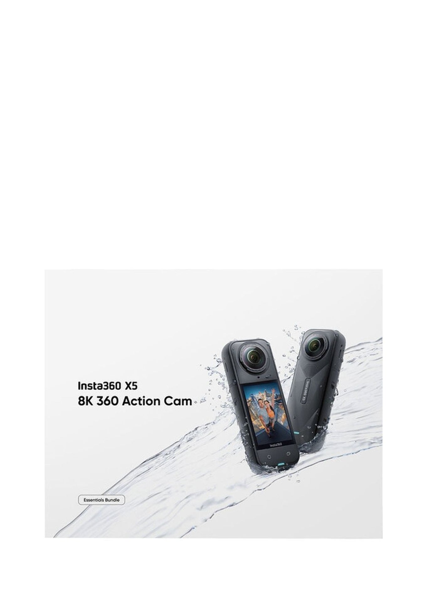 Insta360 X5 Essentials Action Camera Bundle , 72 megapixels , Black - INST-CINSAAHA-X504