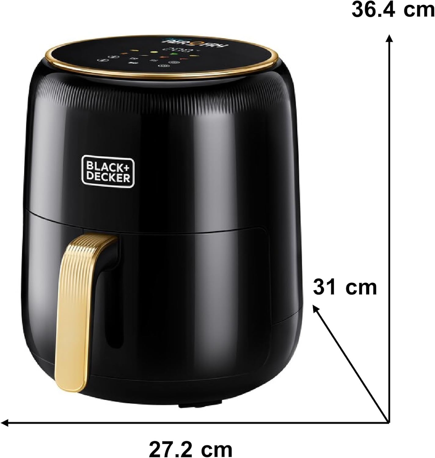 Black + Decker Aerofry Digital Air Fryer , 4.5 Liter , 1500 Watt Black - AF4510-B5