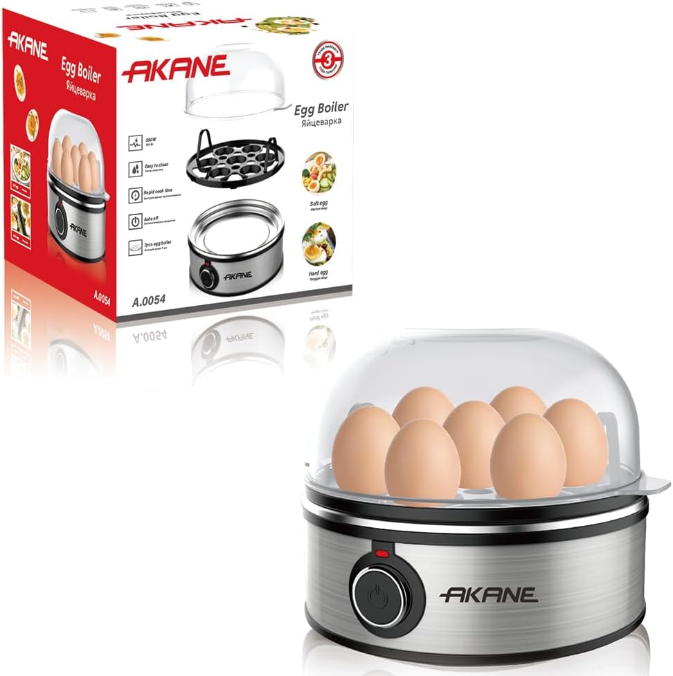AKANE Egg Cooker 350 Watt Silver Black - A.0054