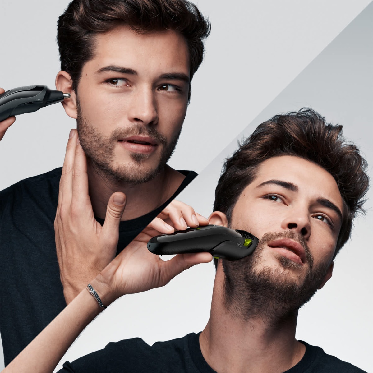 Braun Hair Trimmer with Attachments , Black - MGK3221
