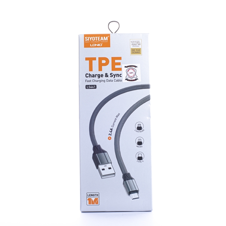 Ldnio Lightning Charging Cable 1 Meter Grey - LS441