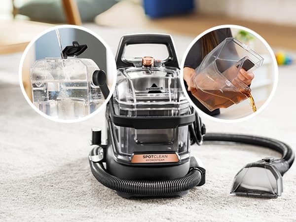 Bissell Spotclean Hydrosteam Bagless Carpet Cleaner Black - 3700E