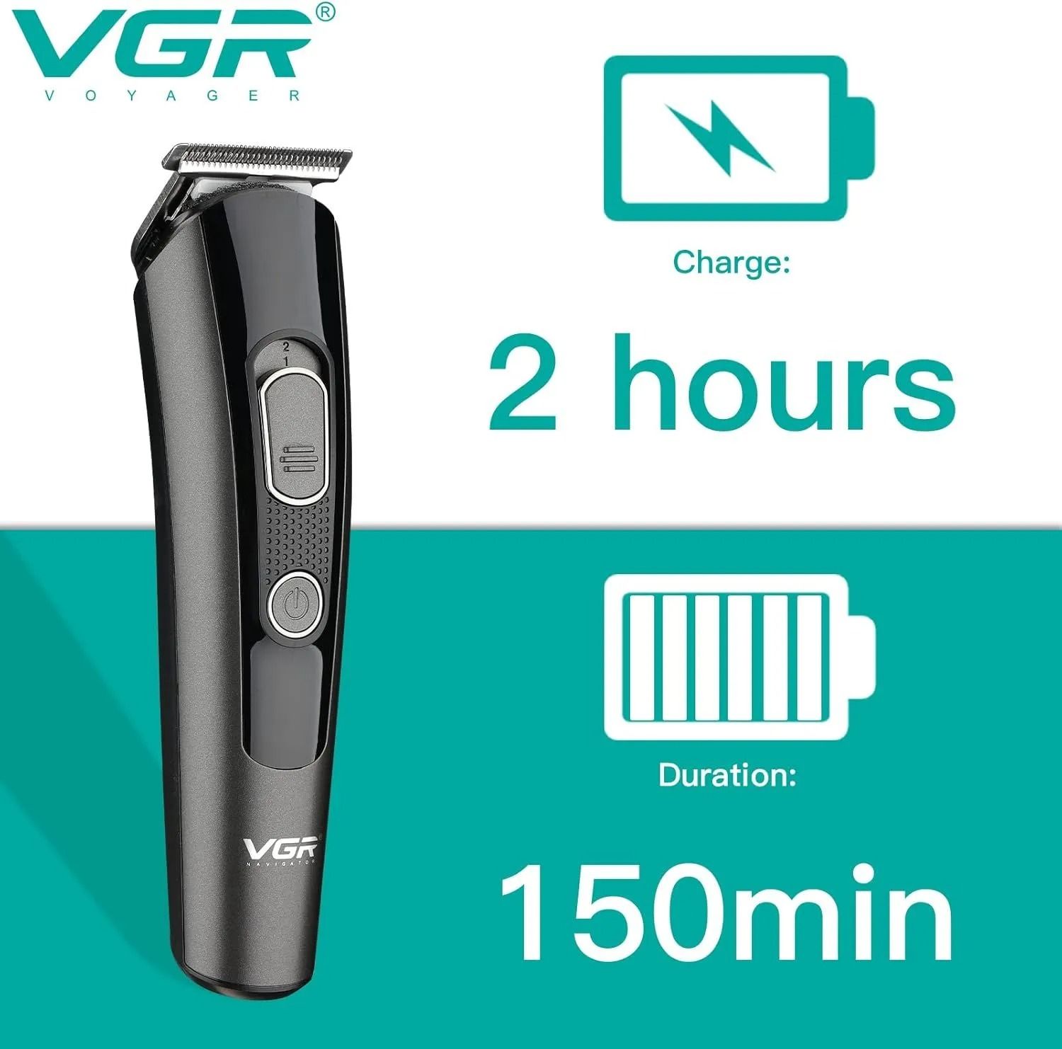 طقم ماكينة حلاقة في جي ار بروفيشنال ، استخدام جاف ، اسود - V-175