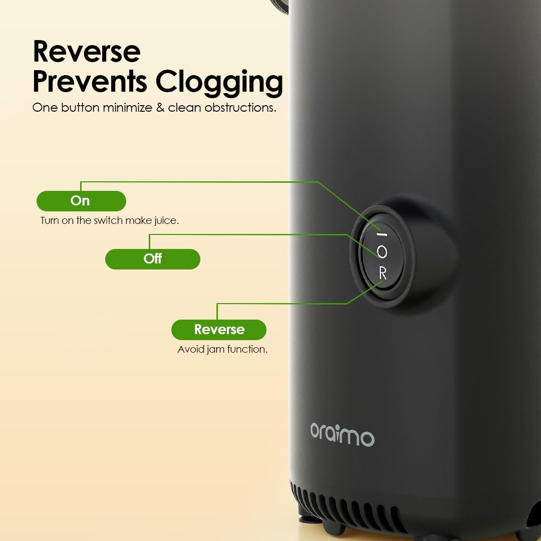 Oraimo EasyJuice Mini Portable Slow Juicer , 500 milliliter 130 Watt Black - OMJ-201A