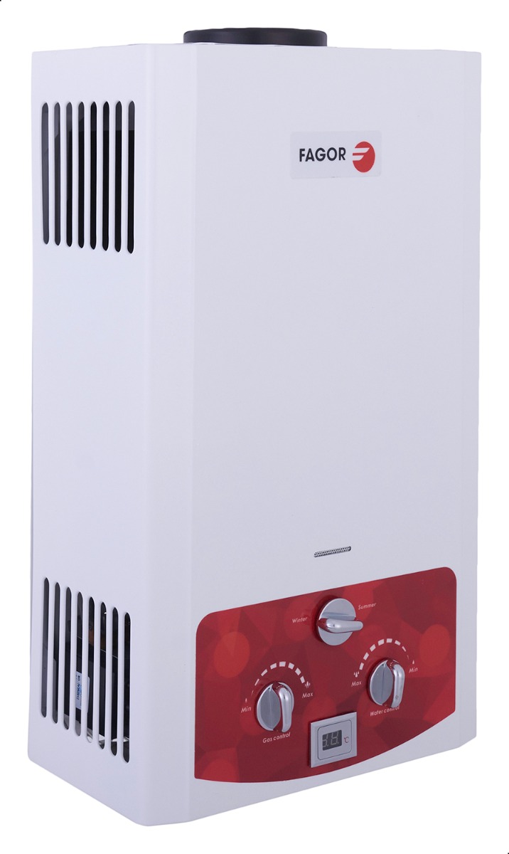 Fagor Digital Gas Water Heater , 10 Liter White - FMH10NGW