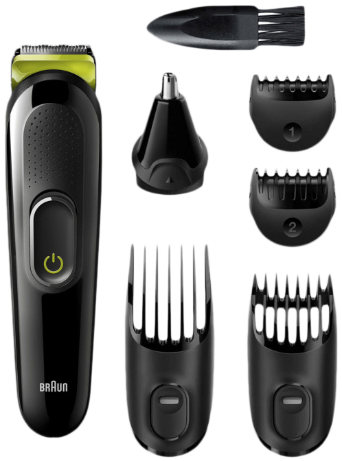 Braun Hair Trimmer with Attachments , Black - MGK3221