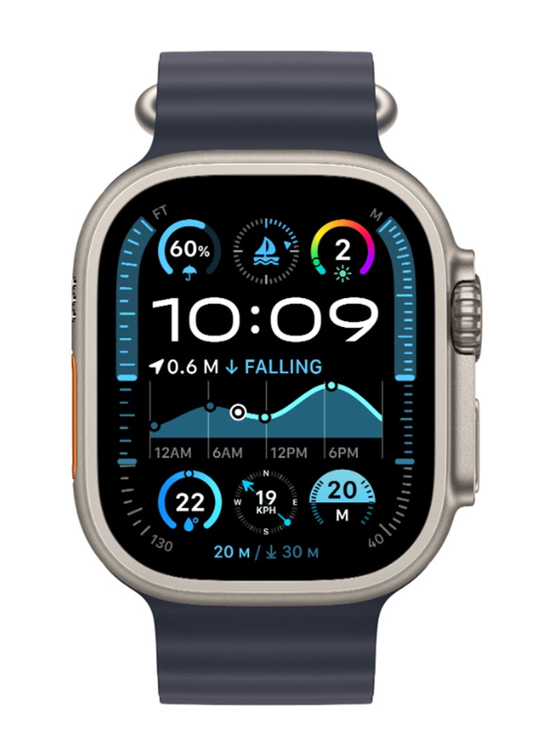 Apple Watch Ultra 2 Smart Watch , 1.9 Inch Natural Titanium and Navy Ocean - A2986