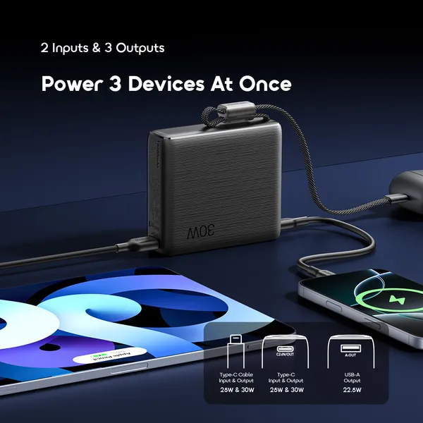 Oraimo Power Bank , 20000 mAh 5 Ports , Black , OPB-7203C