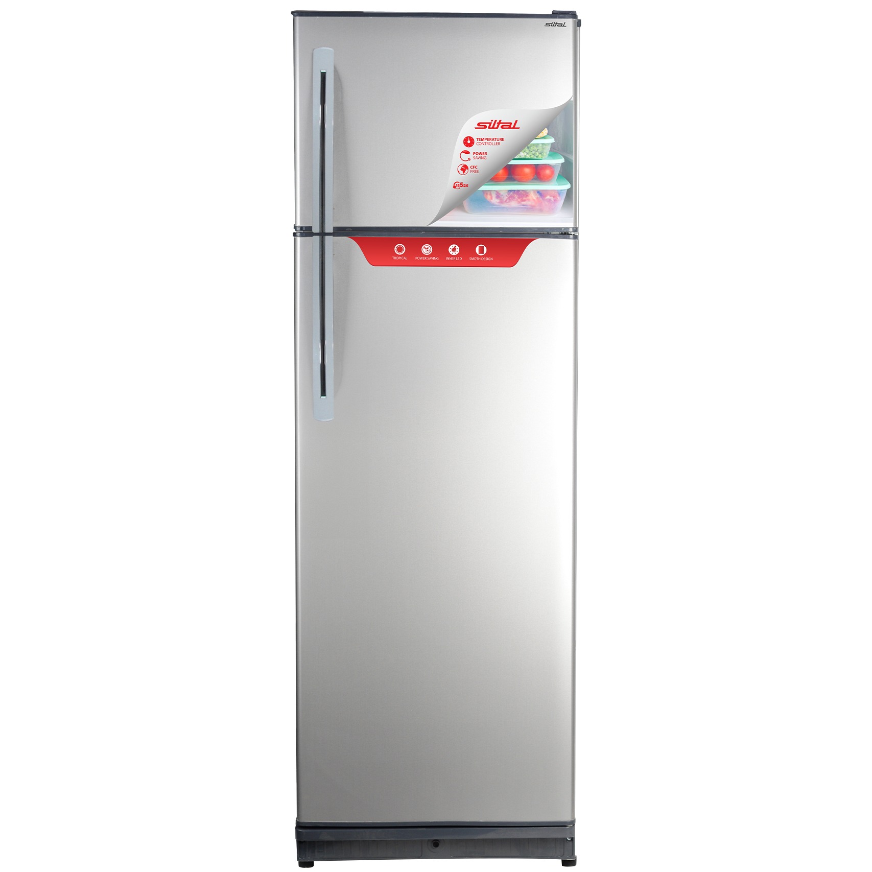 Siltal Defrost Top Freezer Refrigerator , 350 Liter , Silver - SSR350S