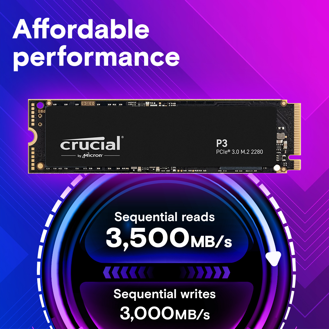 Crucial P3 Internal SSD , 1 Terabyte M.2 2280 - CT1000P3SSD8