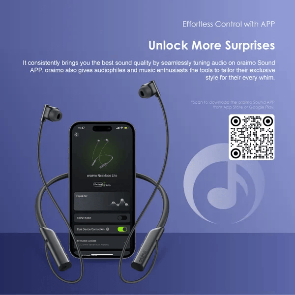 Oraimo Necklace Lite Neckband In-Ear Earphones , Black - OEB-311