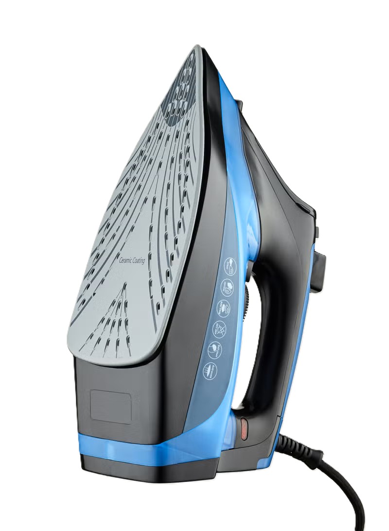 Swiss Pro Steam Iron , 2800 Watt , Black Blue - SPE-SI2800BB