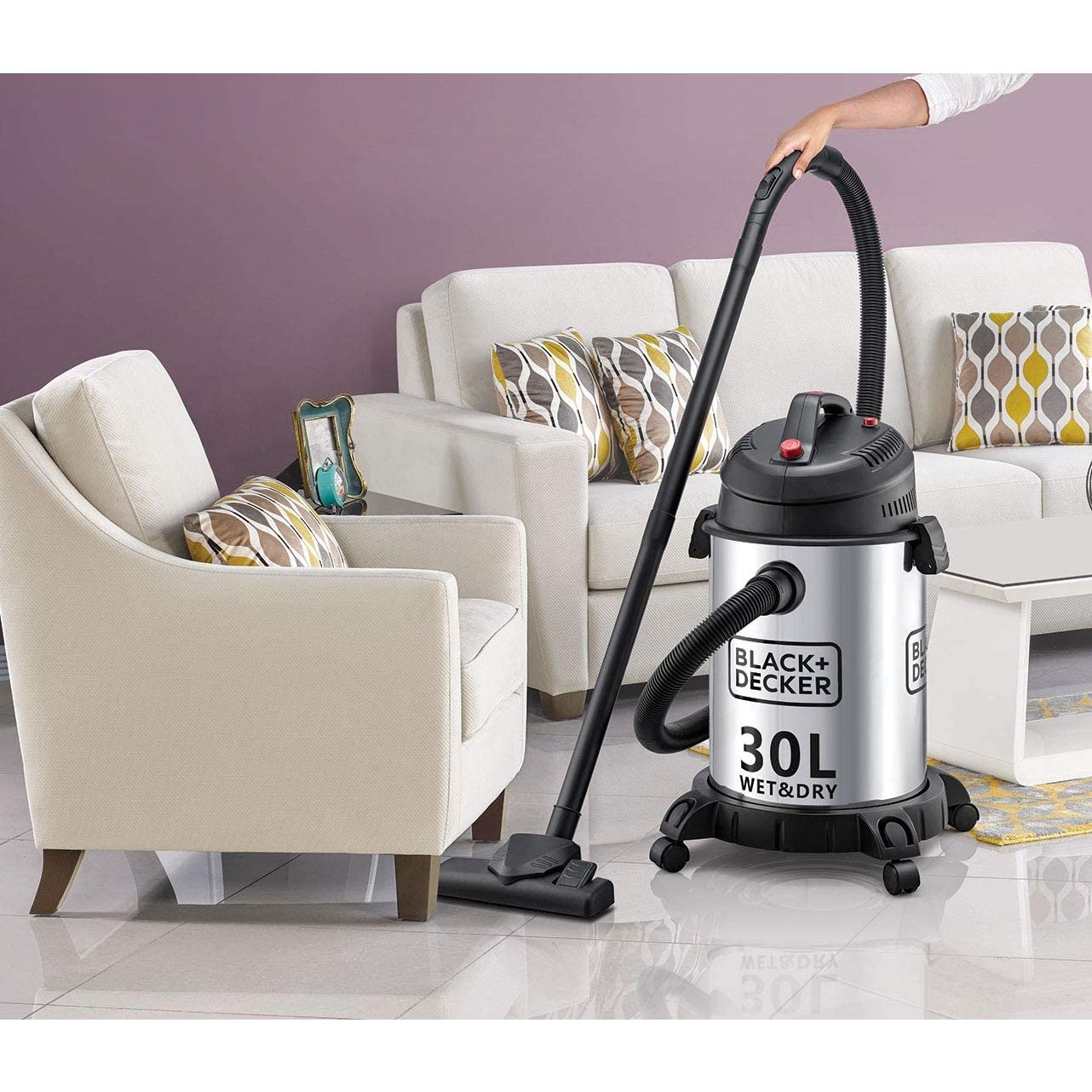 مكنسة برميل بلاك اند ديكر ، فضى واسود - WV1450-B5
