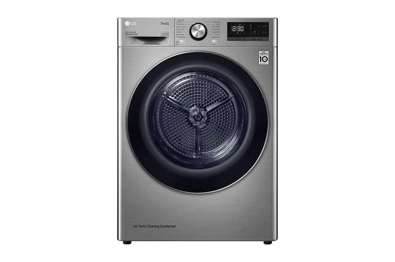 مجفف ملابس ال جي ، سعة 10.1 لتر ، بلاتنيوم - RH10V9PV2W