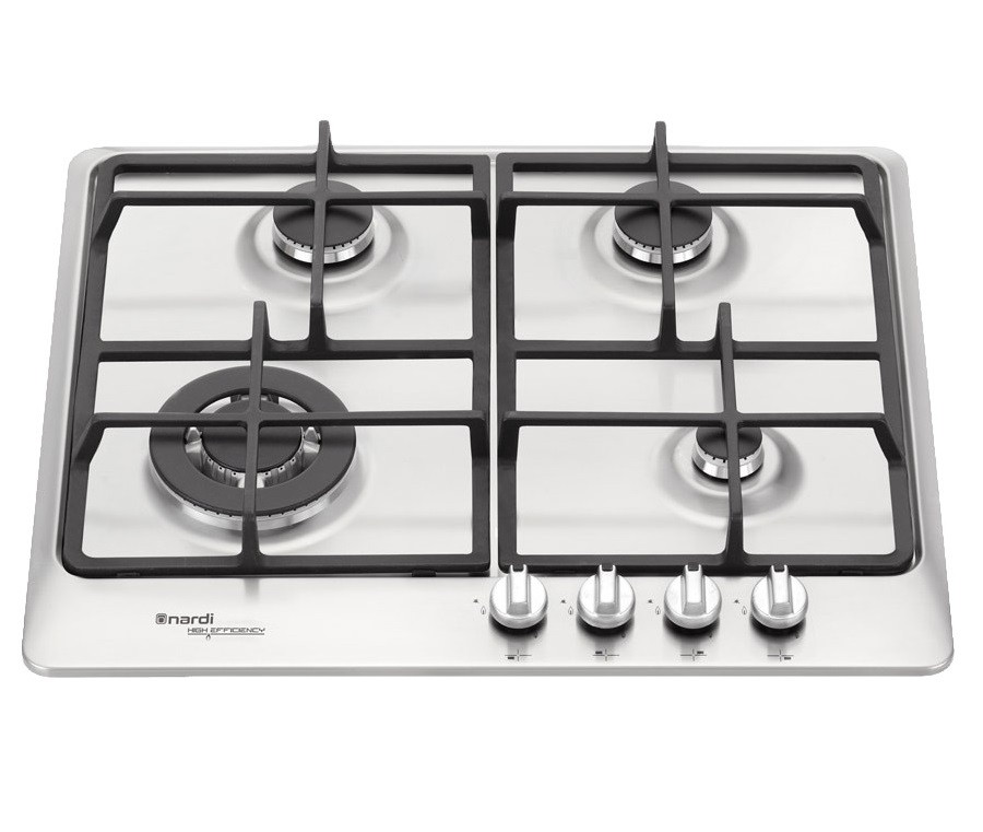 Nardi Gas Gas Built-in Hob ,60 Centimeter 4 Burners ,Silver - VG43 EAVX