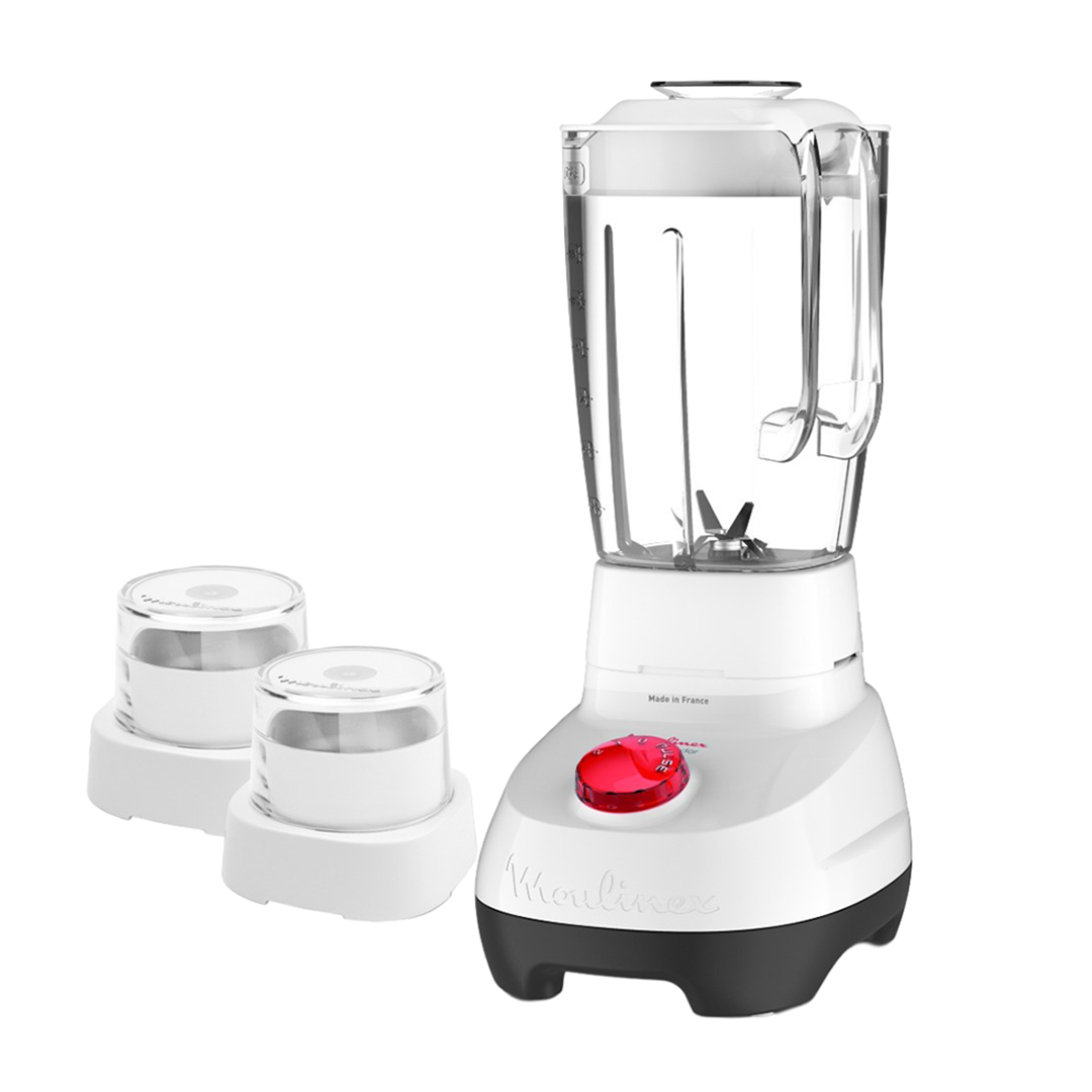 Moulinex Countertop Blender with Grater and Grinder 2 Liter 700 Watt White - LM207125