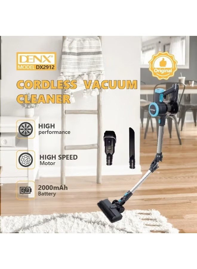 Denx Cordless Stick Vacuum Cleaner , 160 Watt , Grey Blue - DX2912