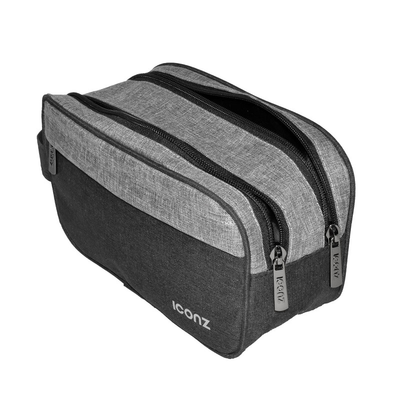 Iconz New York Dopp Bag , Black Grey - 1021