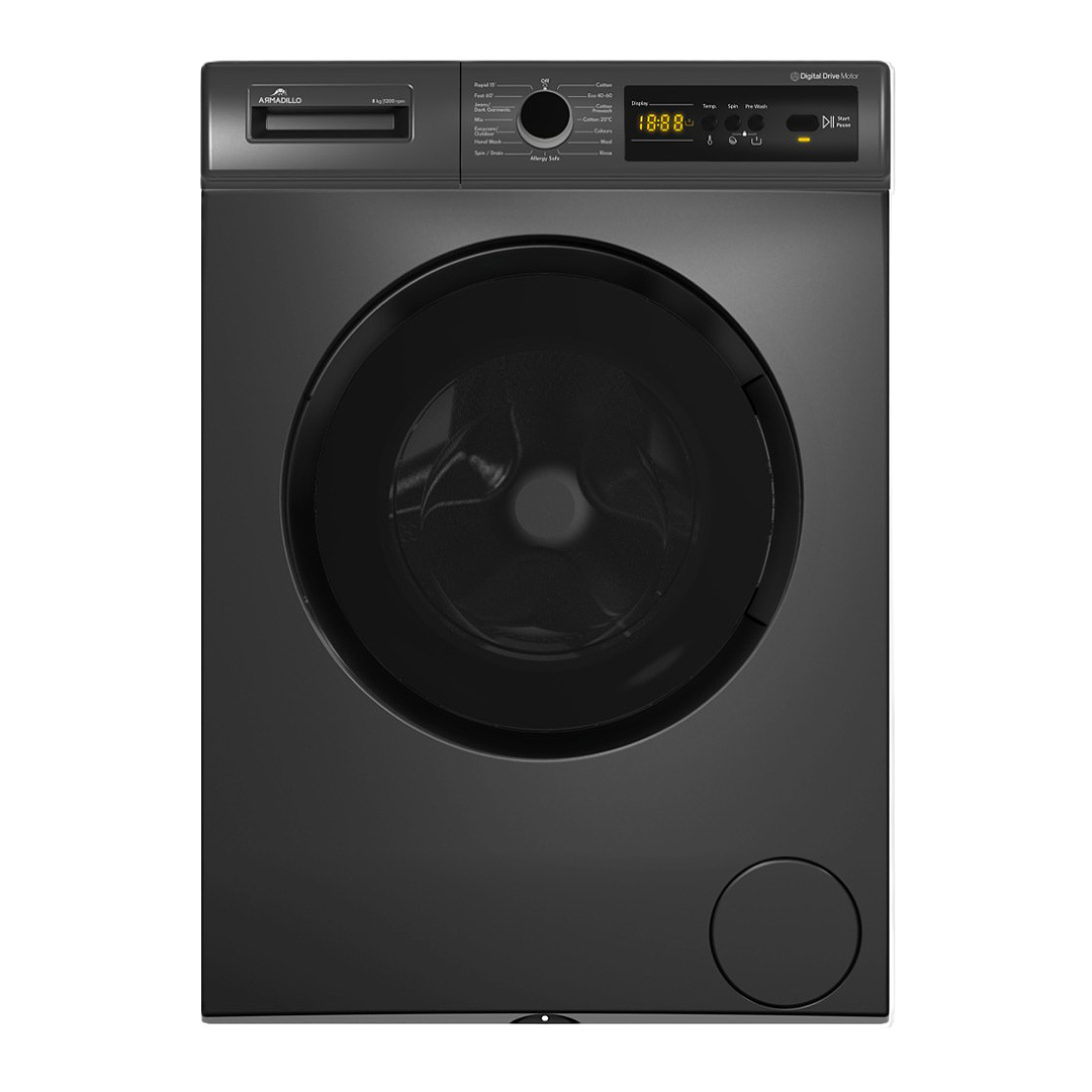غسالة فول اتوماتيك انفرتر ارماديللو ، سعة 8 كجم ، فضي غامق - ARM-FL-8K-1200DG-003
