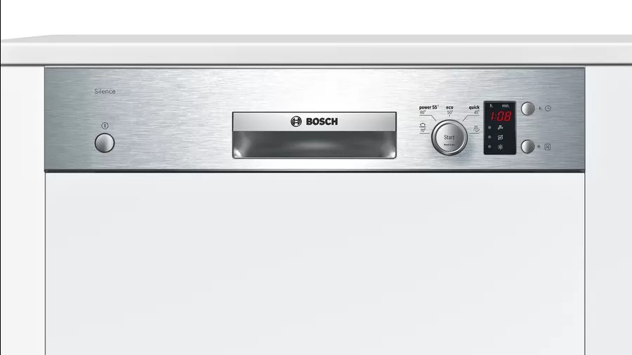 Bosch Series 4 Built-in Dishwasher Inverter Motor White Silver - SMI50D05TR