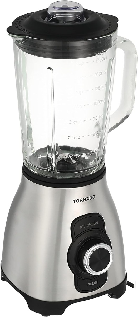 Tornado Countertop Blender 1.75 Liter 800 Watt Black Silver - BL-800T