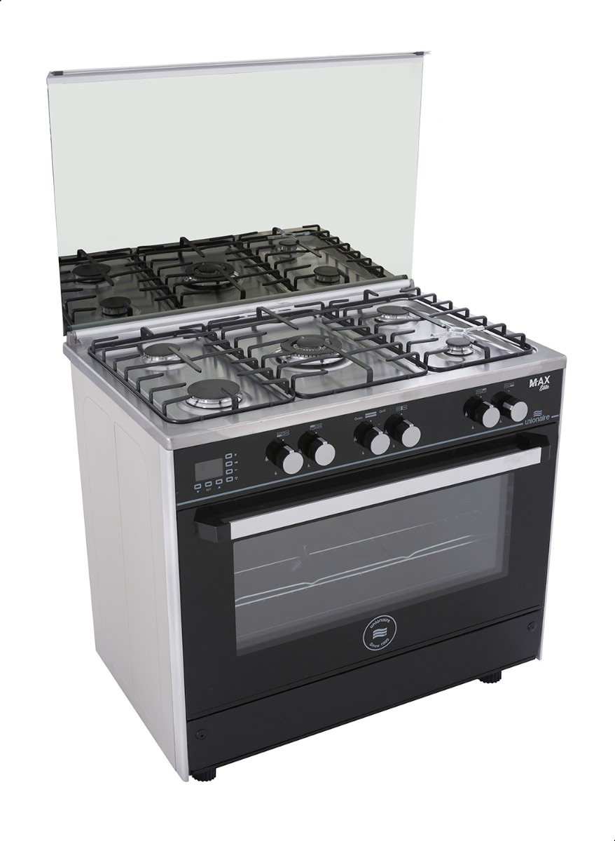 Unionaire Max Elite Gas Cooker , 5 Burners , Black - C69SSGC447TFS2WMEAL