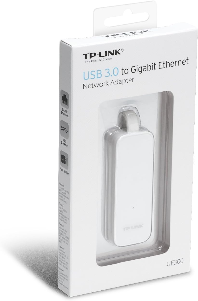 Tp-Link Wireless USB Adapter ,USB 3 & RJ45 ,White - UE300