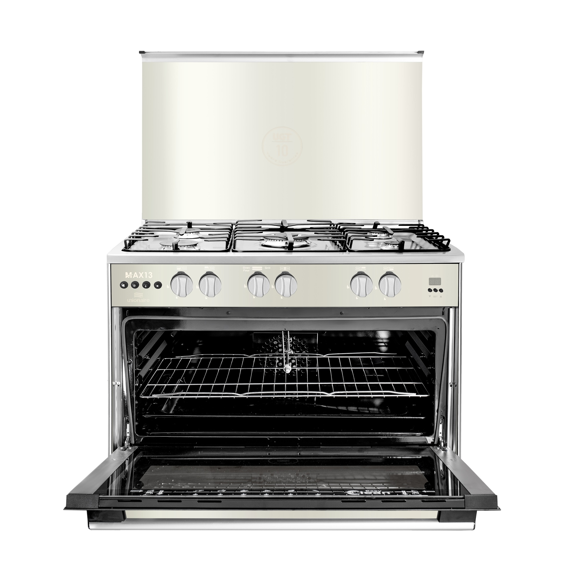 بوتاجاز غاز يونيون اير ماكس 13 ، عدد 5 شعلة ، فضي - C69SS-GC-447-FD-SO-M13-2W-AL