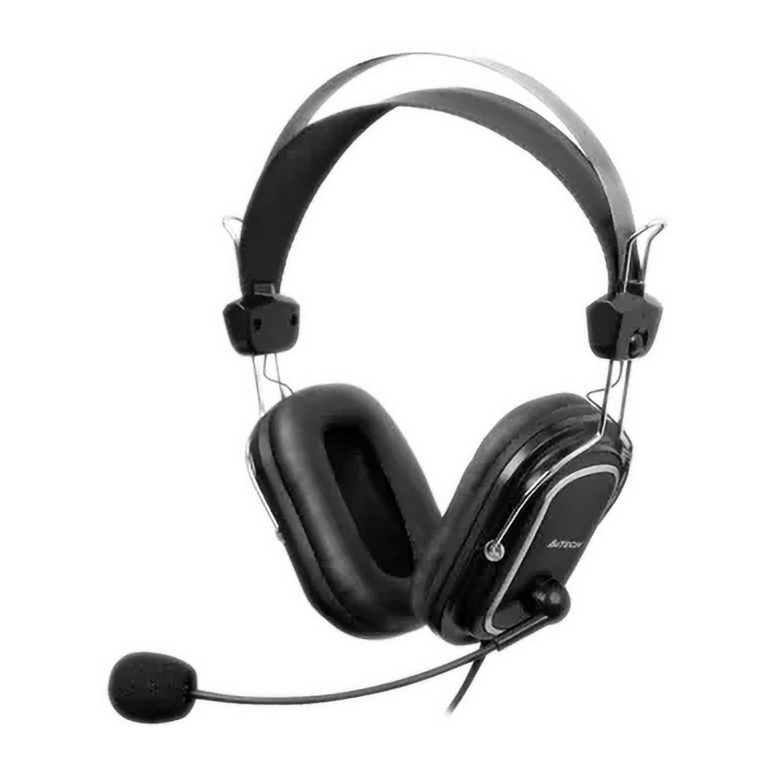 A4Tech Wired Over Ear Headphones with Microphone , Black - HU-50