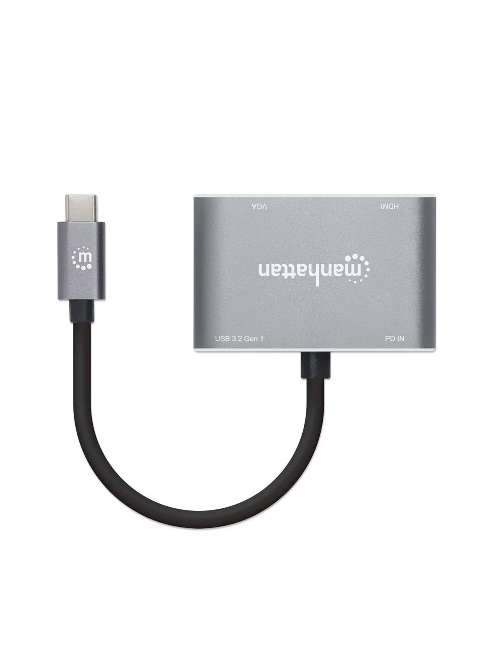 محول USB-C الى VGA و HDMI مانهاتن ،رمادي - 130691