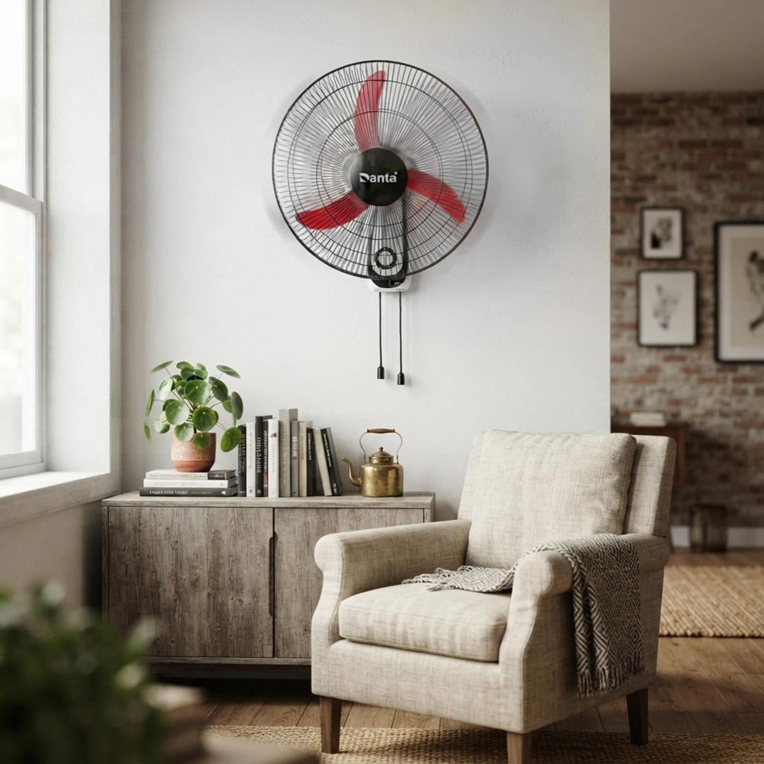 Danta Shabah Wall Fan , 18 Inch , Black Red
