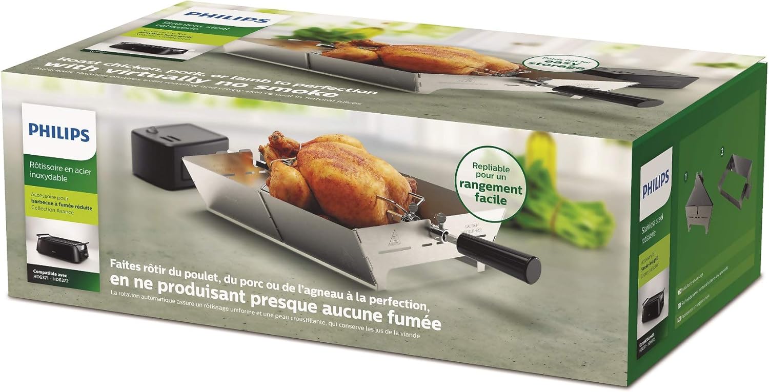 Philips Electric Grill , 1500 Watt , Black Stainless Steel - HD6971/00
