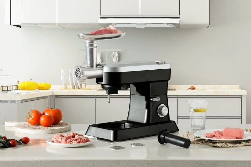 Swiss Pro Plus 3 in 1 Food Processor with Attachments , 1500 Watt Black Silver - SP-PKM1900B